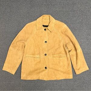 Zara Suede Leather Jacket ZW Collection in Light Camel